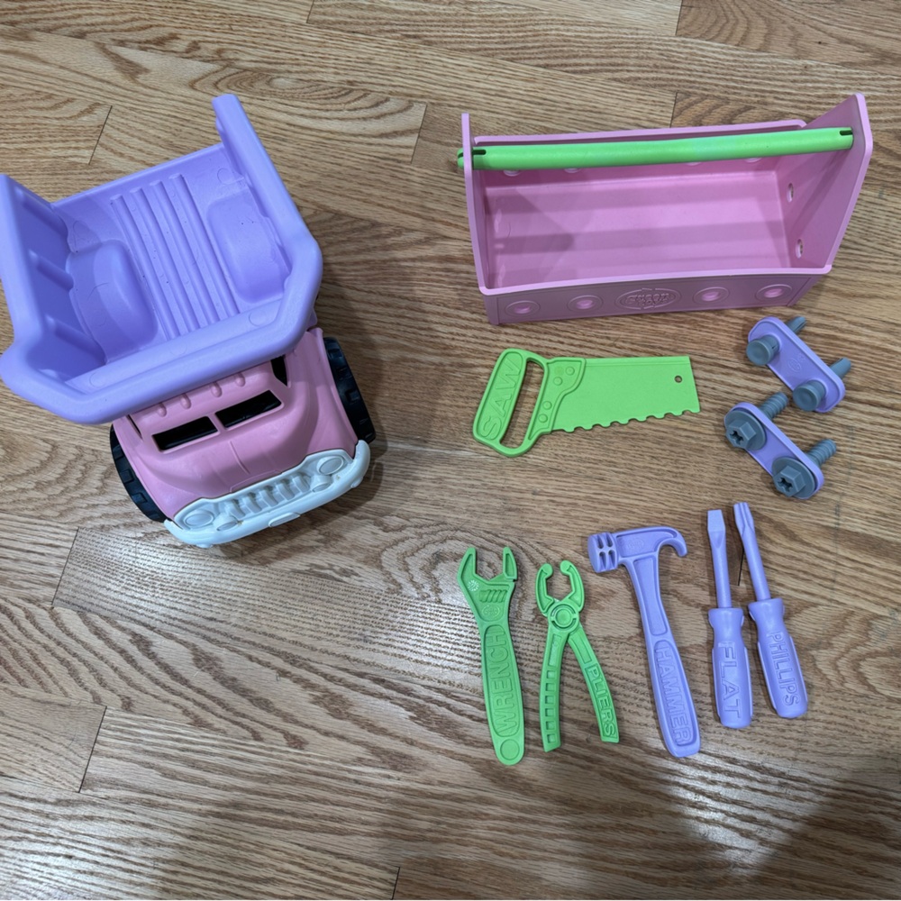 Green Toys truck and tools